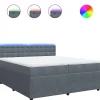 vidaXL Boxspring met matras fluweel donkergrijs 200x200 cm
