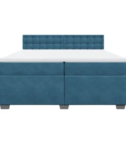 vidaXL Boxspring met matras fluweel blauw 200x200 cm