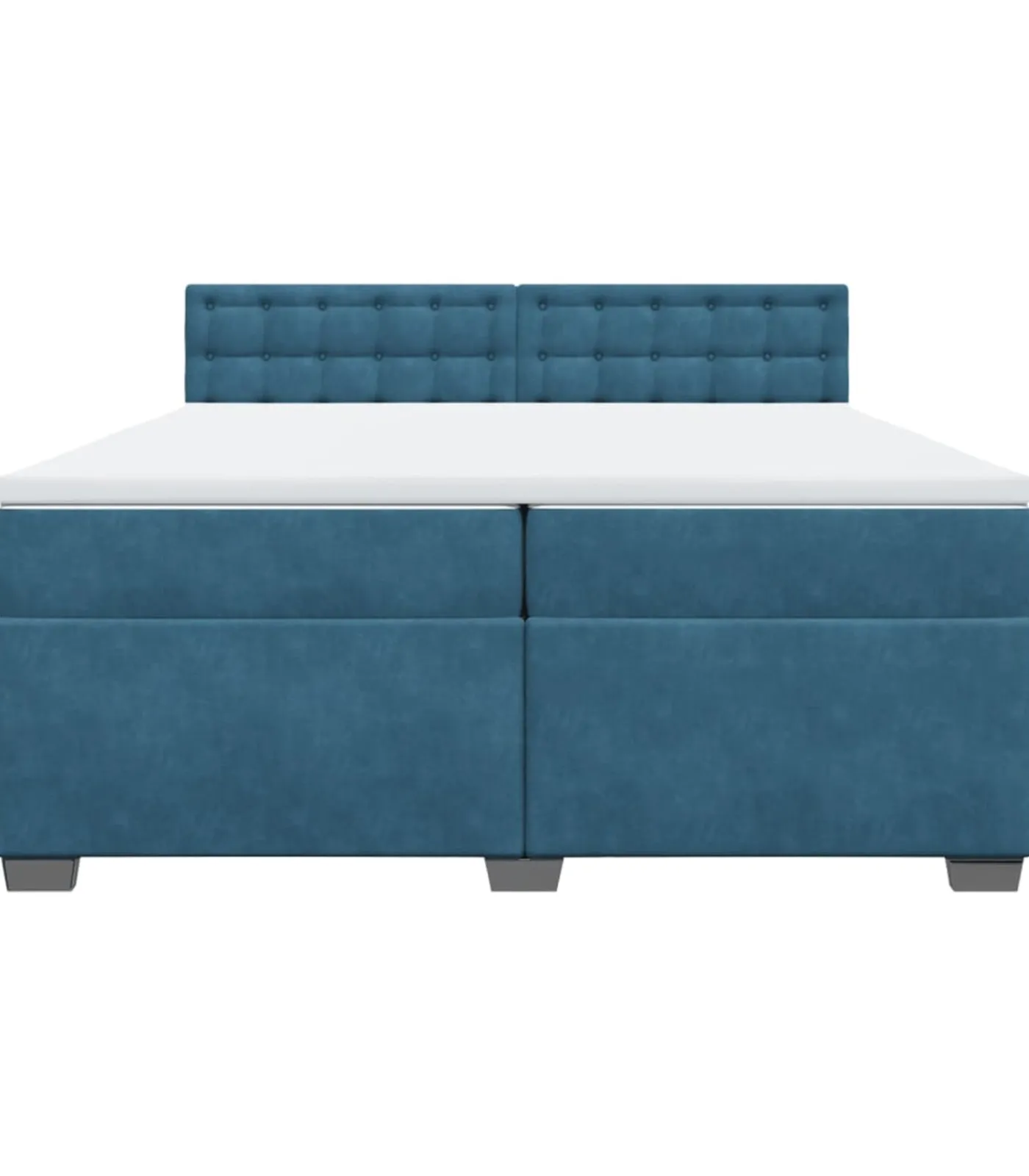 vidaXL Boxspring met matras fluweel blauw 200x200 cm