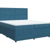 vidaXL Boxspring met matras fluweel donkerblauw 200x200 cm