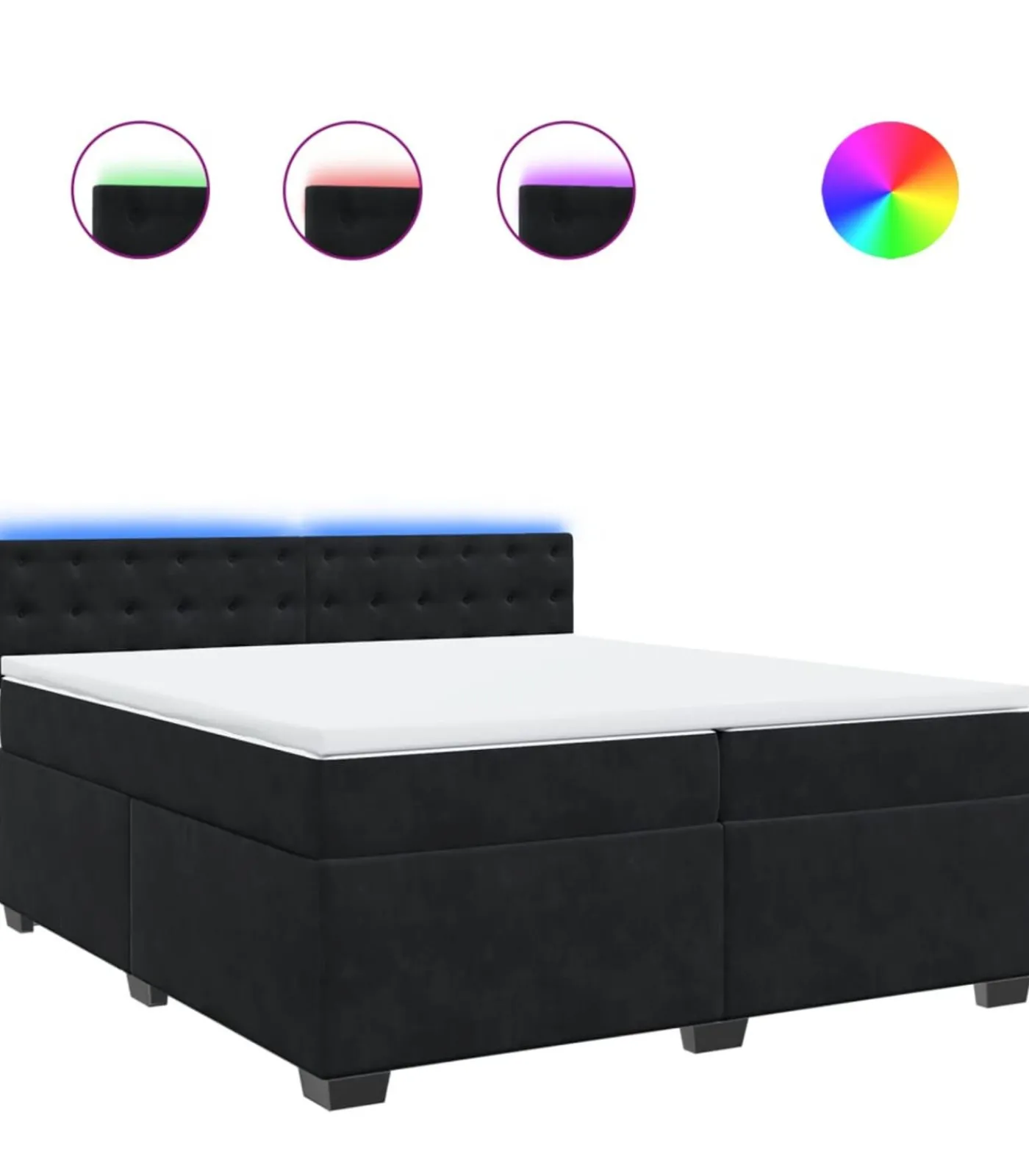 Best Boxspring met matras fluweel zwart 200x200 cm Bedden