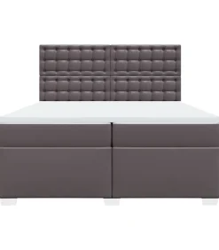 vidaXL Boxspring met matras kunstleer grijs 200x200 cm