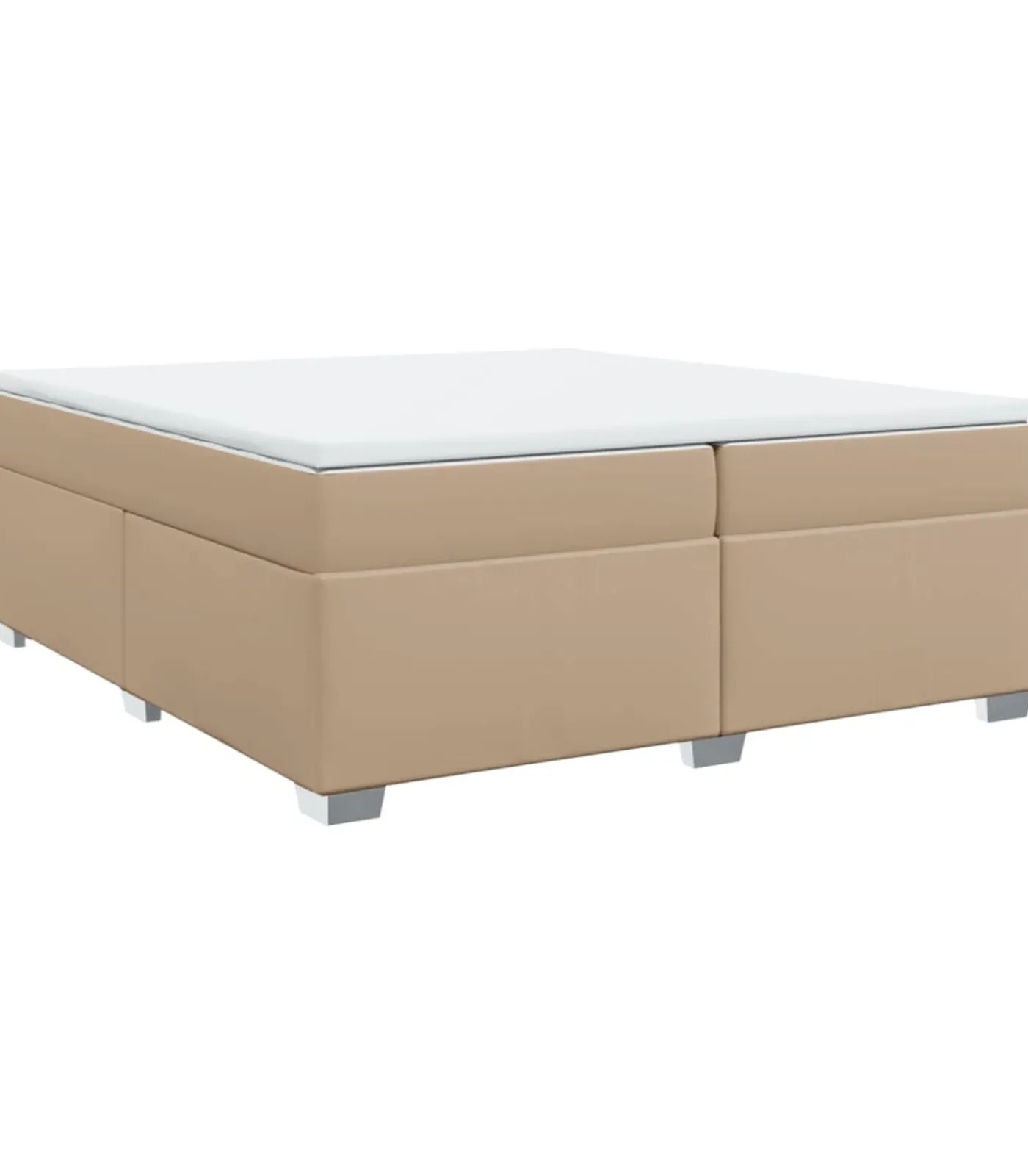 vidaXL Boxspring met matras kunstleer cappuccinokleurig 200x200 cm