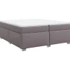 Hot Boxspring met matras kunstleer grijs 200x200 cm Bedden