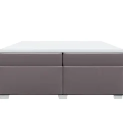 Hot Boxspring met matras kunstleer grijs 200x200 cm Bedden