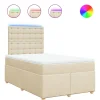 vidaXL Boxspring met matras stof crèmekleurig 120x190 cm