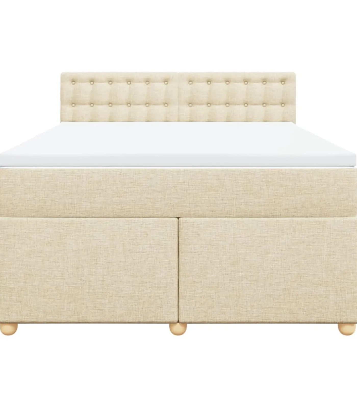 Clearance Boxspring met matras stof crèmekleurig 160x200 cm Bedden
