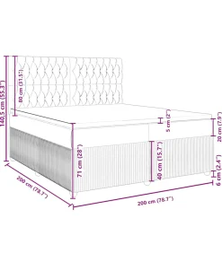 vidaXL Boxspring met matras stof crèmekleurig 200x200 cm