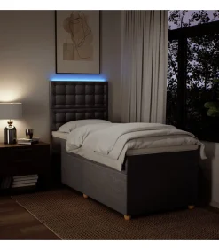 Sale Boxspring met matras stof taupe 100x200 cm Bedden