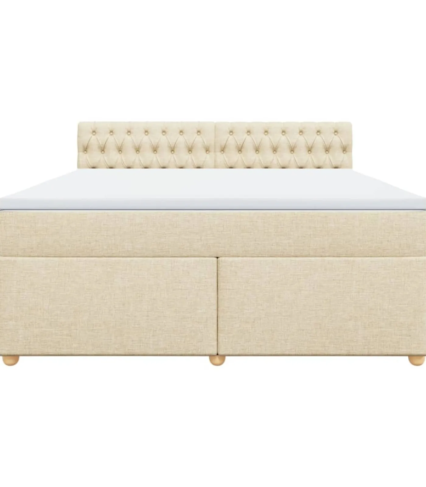 vidaXL Boxspring met matras stof crèmekleurig 180x200 cm