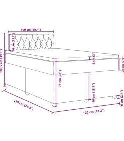 vidaXL Boxspring met matras stof taupe 120x190 cm
