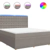 Hot Boxspring met matras stof taupe 180x200 cm Bedden