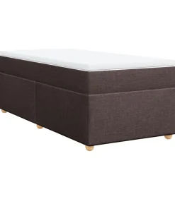 Sale Boxspring met matras stof donkerbruin 90x200 cm Bedden