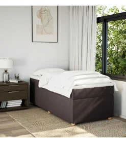 Sale Boxspring met matras stof donkerbruin 90x200 cm Bedden