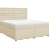 Discount Boxspring met matras stof crèmekleurig 180x200 cm Bedden
