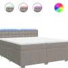 vidaXL Boxspring met matras stof taupe 200x200 cm