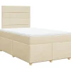 Clearance Boxspring met matras stof crèmekleurig 120x190 cm Bedden