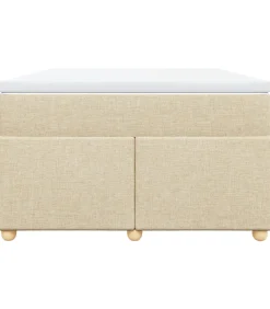 vidaXL Boxspring met matras stof crèmekleurig 120x190 cm