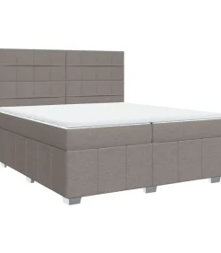 Outlet Boxspring met matras stof taupe 200x200 cm Bedden