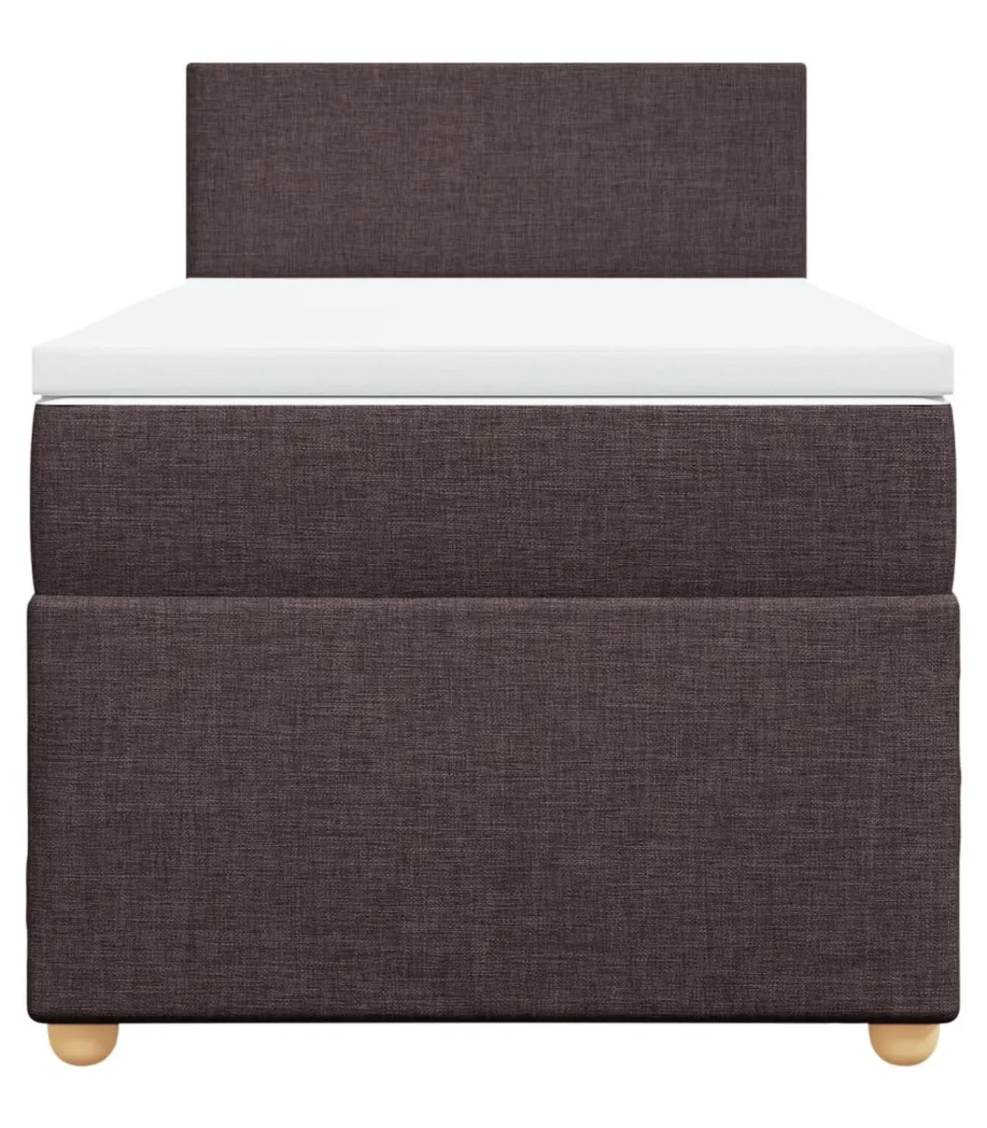 vidaXL Boxspring met matras stof donkerbruin 90x200 cm