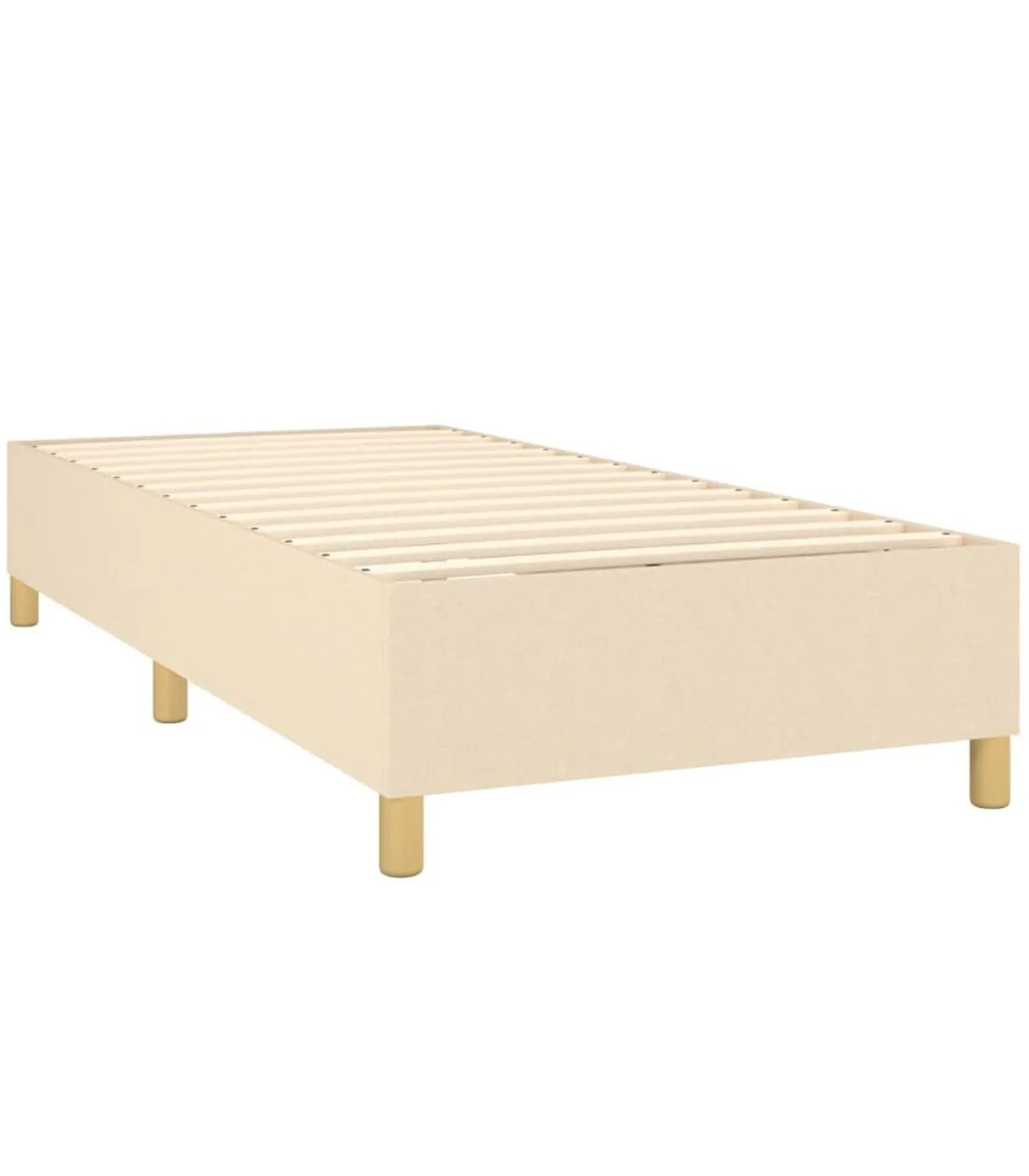vidaXL Boxspring met matras stof crèmekleurig 90x200 cm