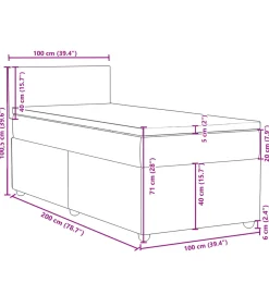 Outlet Boxspring met matras stof taupe 100x200 cm Bedden