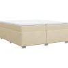 Outlet Boxspring met matras stof crèmekleurig 200x200 cm Bedden