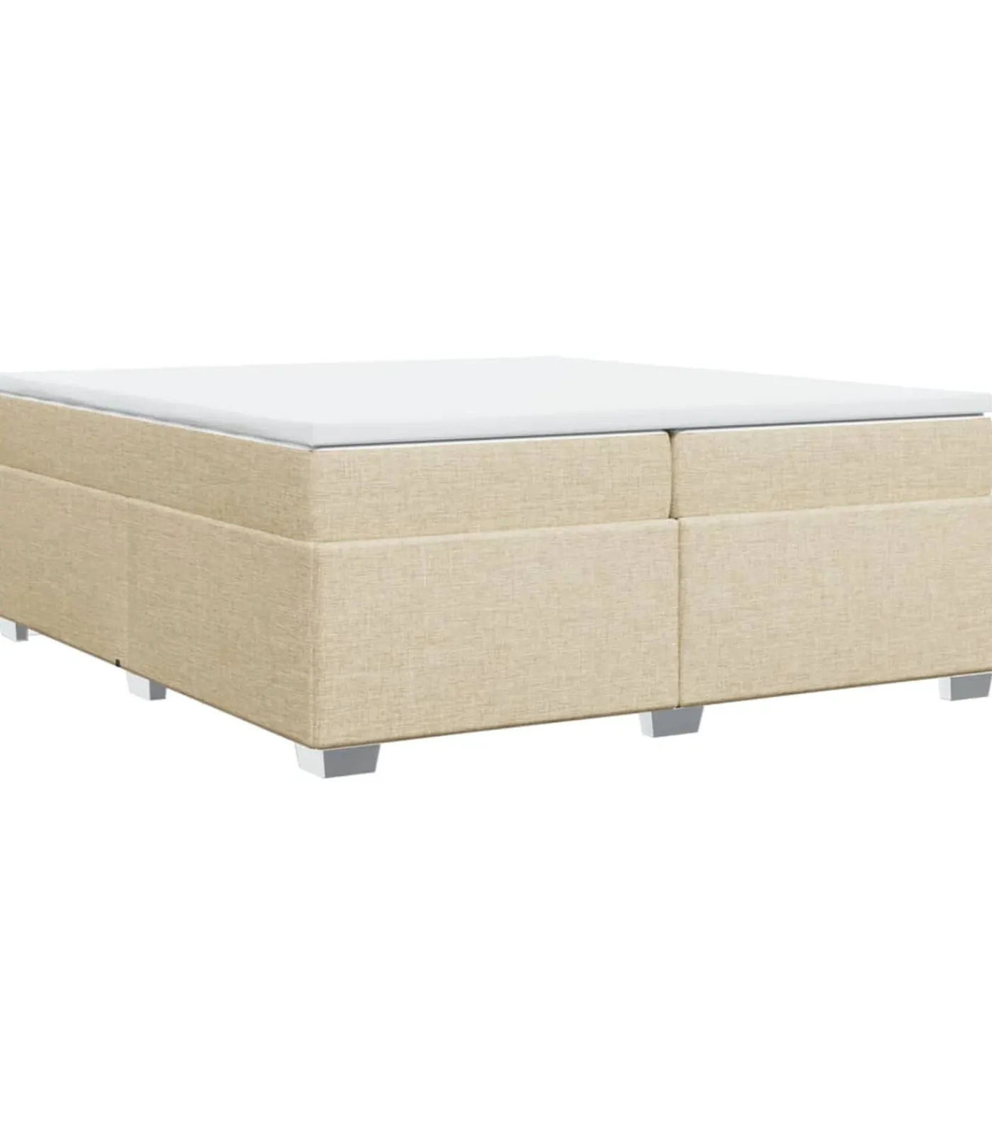 Outlet Boxspring met matras stof crèmekleurig 200x200 cm Bedden
