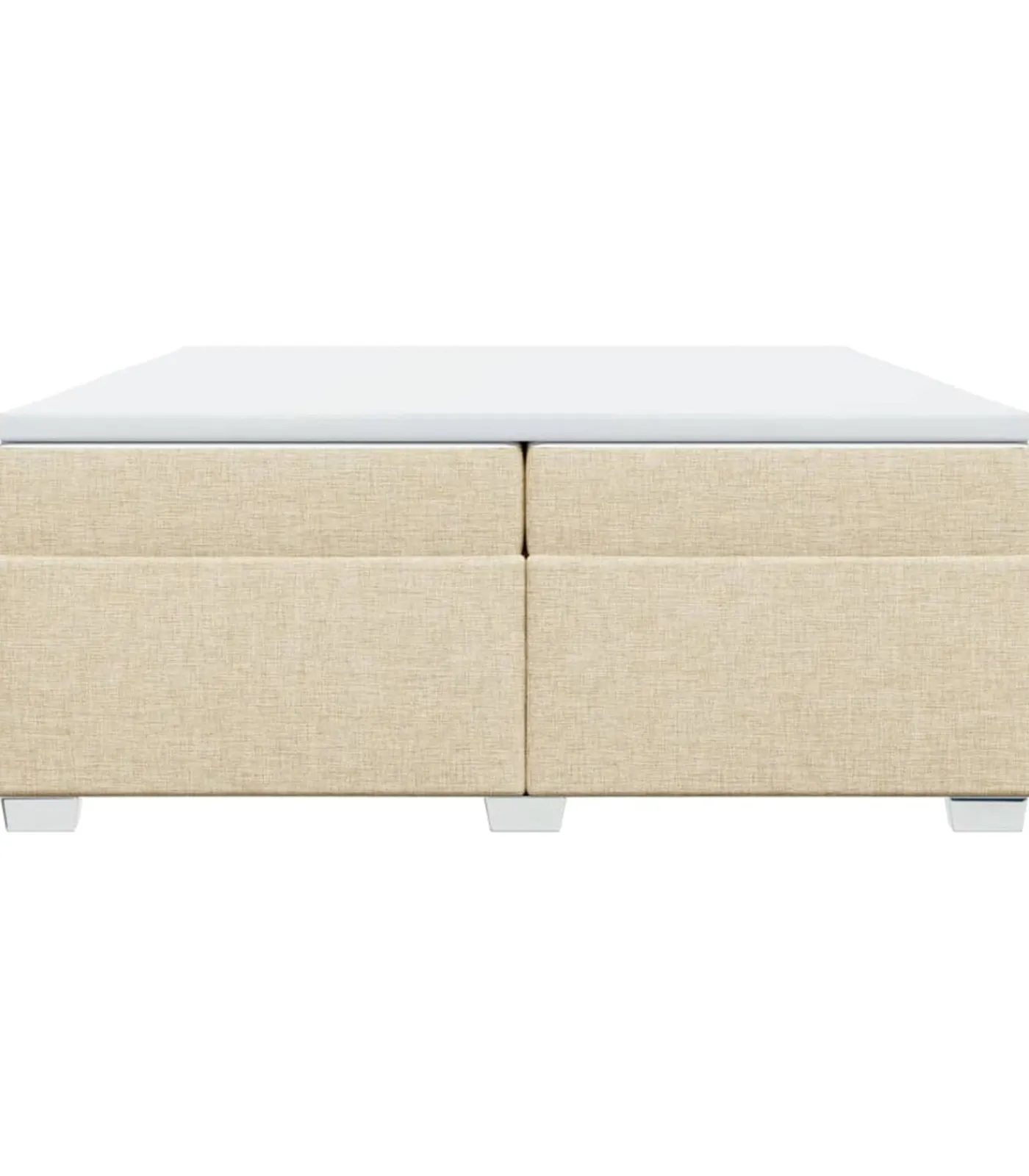 Outlet Boxspring met matras stof crèmekleurig 200x200 cm Bedden