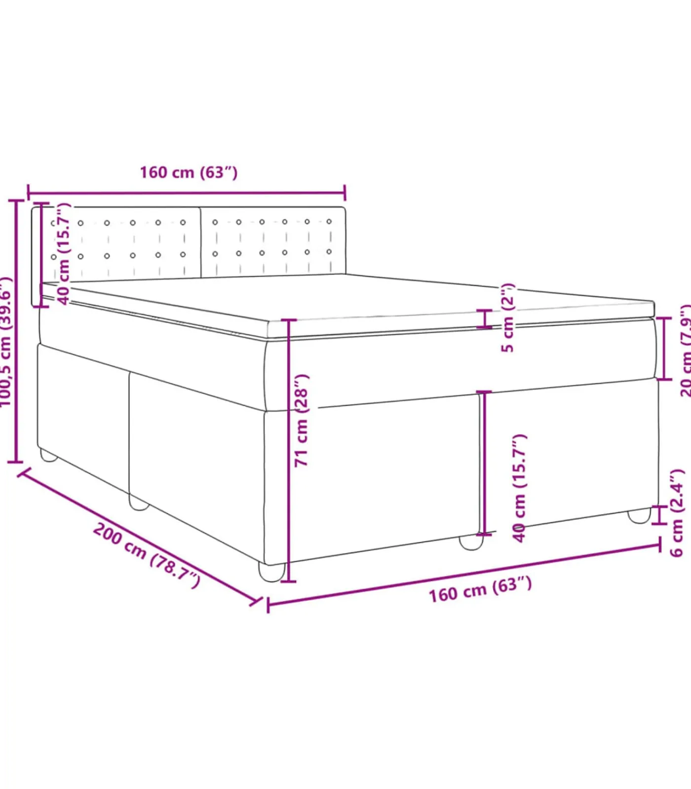 Clearance Boxspring met matras stof crèmekleurig 160x200 cm Bedden
