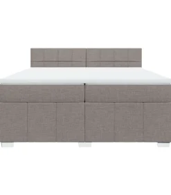 Clearance Boxspring met matras stof taupe 200x200 cm Bedden