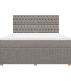 Sale Boxspring met matras stof taupe 180x200 cm Bedden