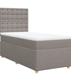 Best Boxspring met matras stof taupe 100x200 cm Bedden