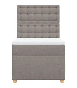 Best Boxspring met matras stof taupe 100x200 cm Bedden