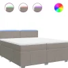 vidaXL Boxspring met matras stof taupe 200x200 cm