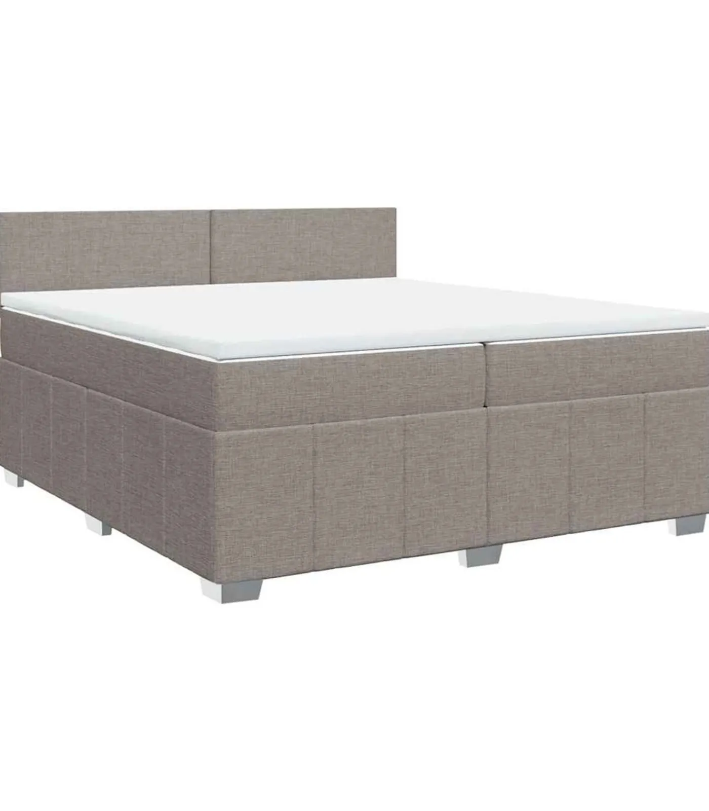 vidaXL Boxspring met matras stof taupe 200x200 cm