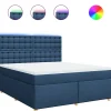 Hot Boxspring met matras stof blauw 180x200 cm Bedden