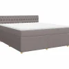 vidaXL Boxspring met matras stof taupe 180x200 cm