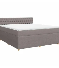 vidaXL Boxspring met matras stof taupe 180x200 cm