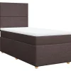 Sale Boxspring met matras stof donkerbruin 90x200 cm Bedden