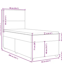 Sale Boxspring met matras stof donkerbruin 90x200 cm Bedden