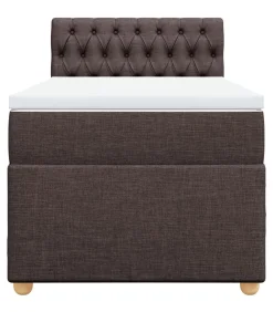 Outlet Boxspring met matras stof donkerbruin 90x200 cm Bedden