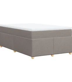 vidaXL Boxspring met matras stof taupe 120x190 cm