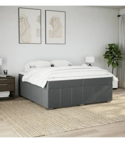 vidaXL Boxspring met matras stof taupe 200x200 cm