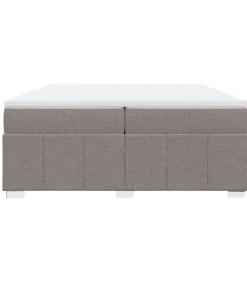 vidaXL Boxspring met matras stof taupe 200x200 cm