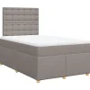 vidaXL Boxspring met matras stof taupe 120x190 cm
