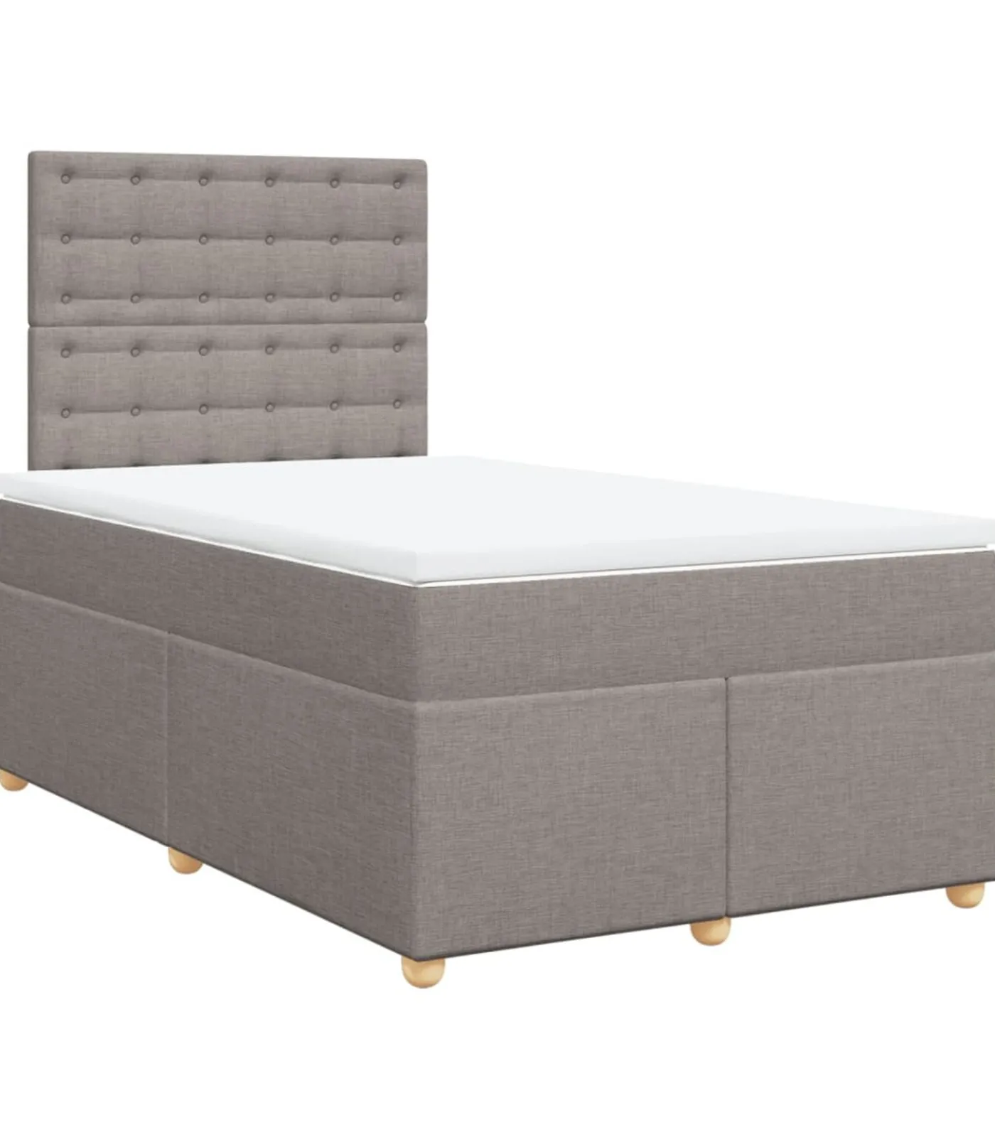 vidaXL Boxspring met matras stof taupe 120x190 cm
