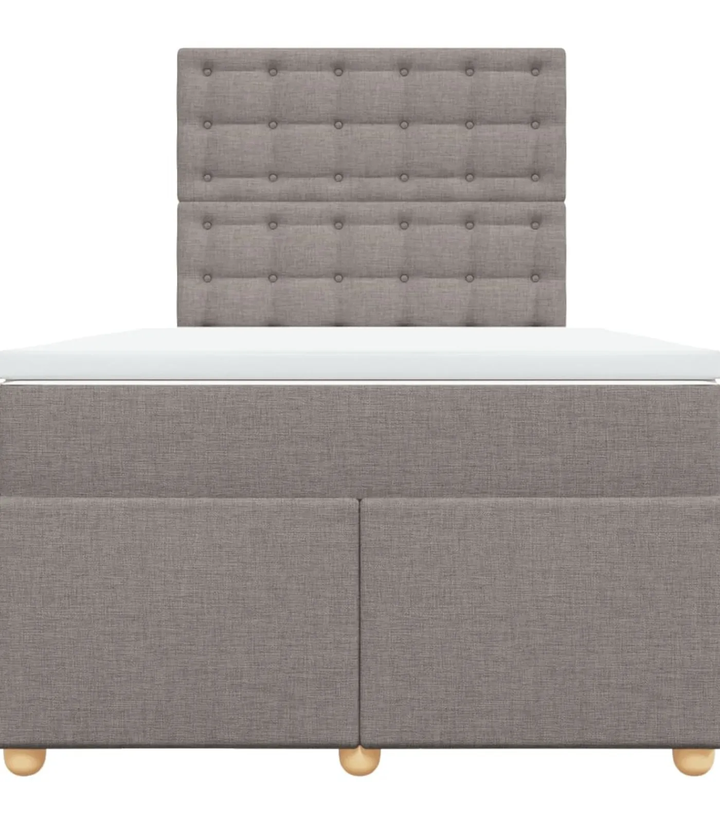 vidaXL Boxspring met matras stof taupe 120x190 cm