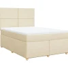 Discount Boxspring met matras stof crèmekleurig 160x200 cm Bedden