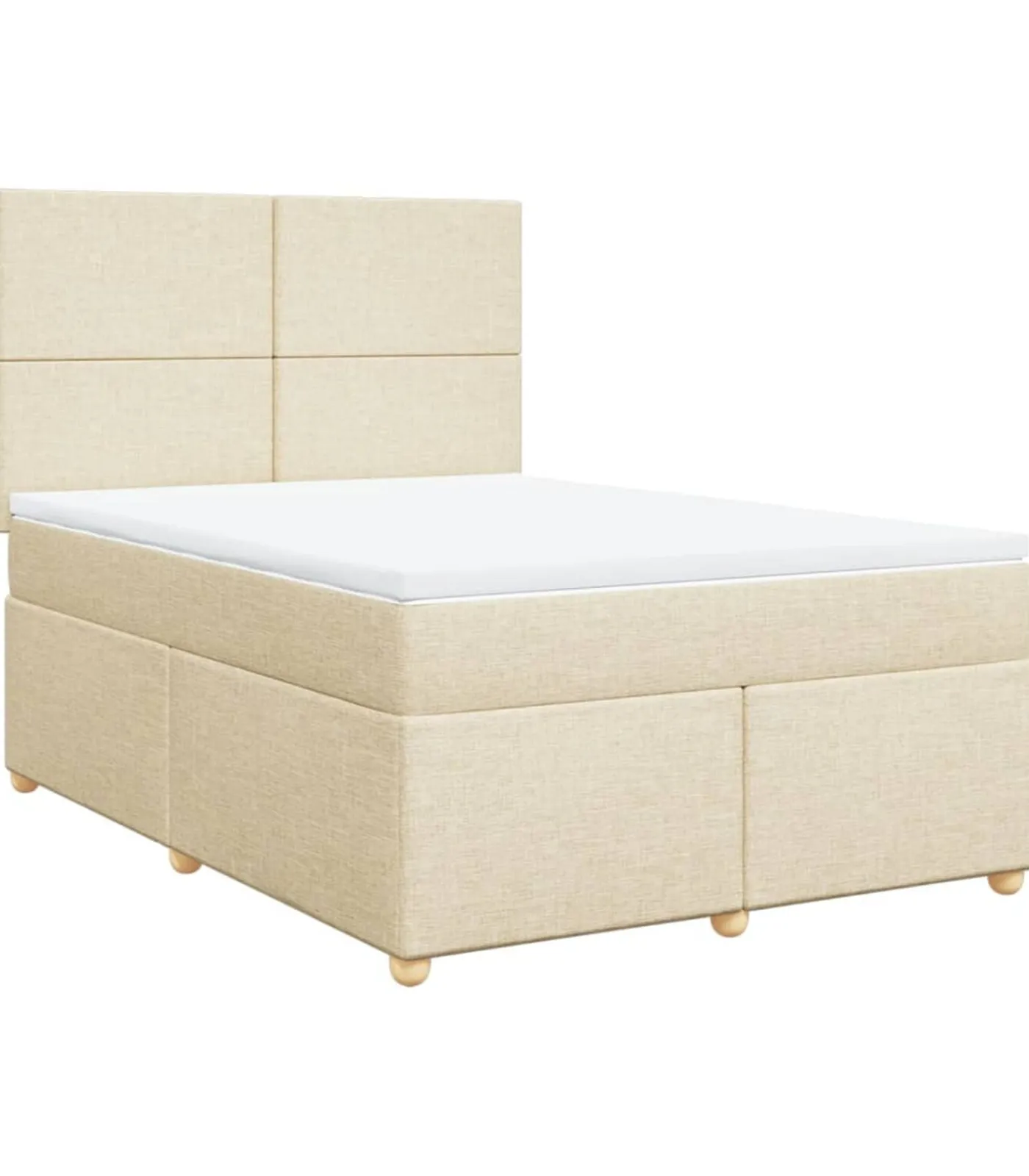 Discount Boxspring met matras stof crèmekleurig 160x200 cm Bedden